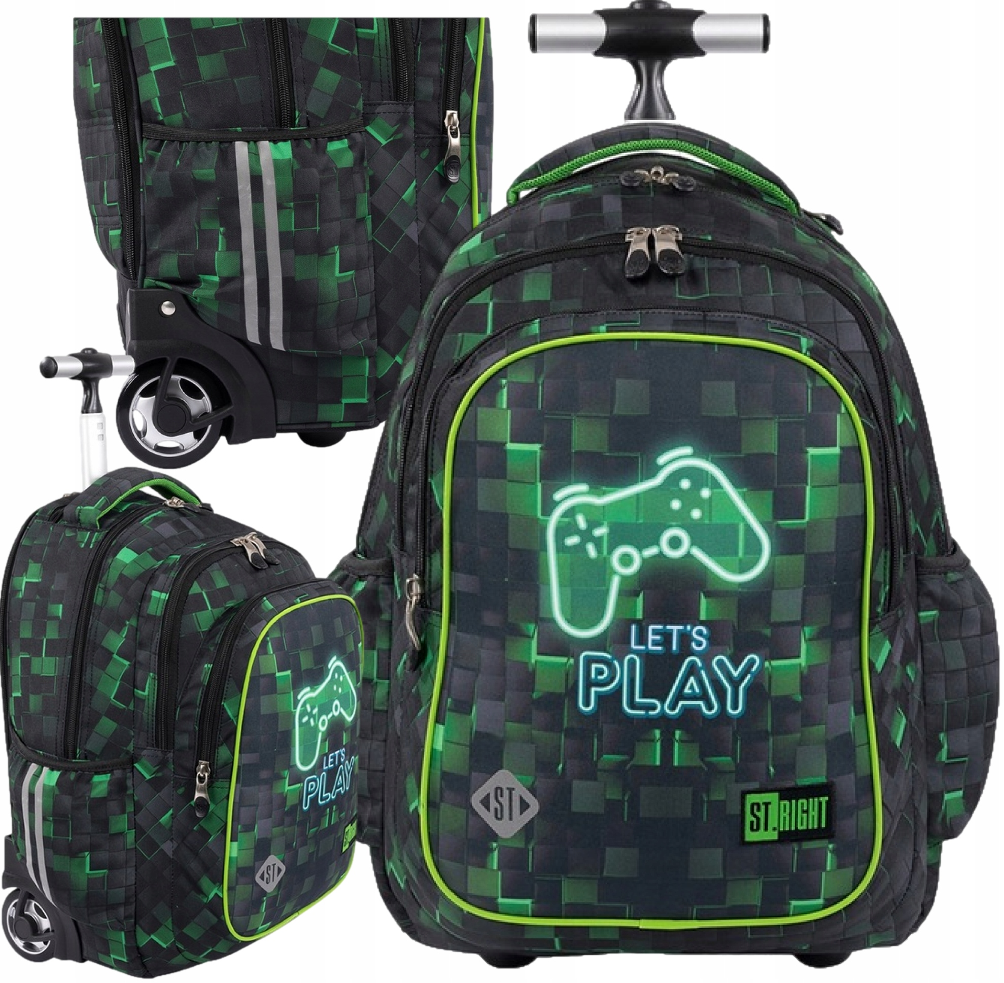 Školský batoh na kolieskach ST.RIGHT Dark Game, 26 l